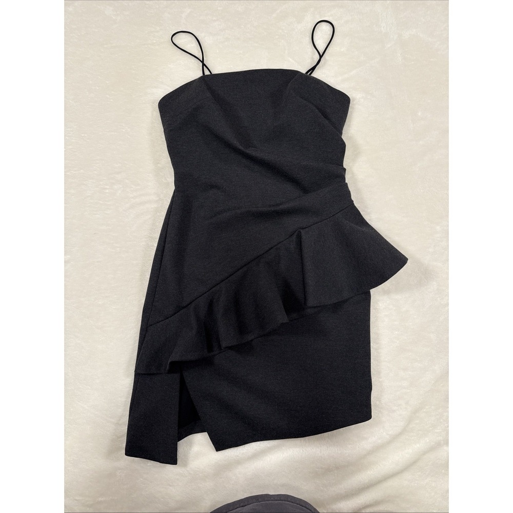 ELLIATT REVOLVE Little Black Dress Asymmetrical Ruffle Mini Small Cocktail Party - Picture 6 of 11